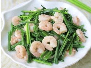 虾仁炒韭菜
